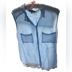 Maven West

Sleeveless Button Down Shirt baby blue